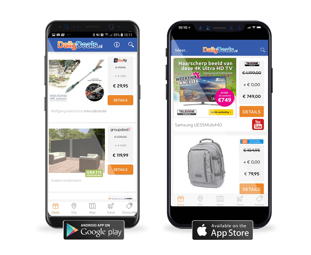 Dailydeals.nl apps voor iOS en Android
